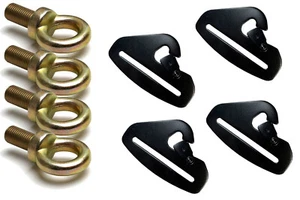 Racing Snap Hook Harness/Belt Connection 3" & Eyebolt FIA Approved - Pack of 4x - Picture 1 of 1