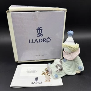 Retraité 1985 Lladro #5277 Pierrot Clown avec chiot 4,5" figurine boite Espagne - Photo 1/12