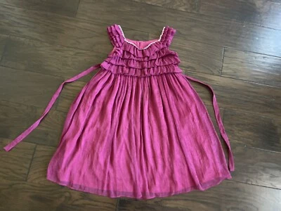 Vestido Isobella & Chloe Niña Talla 10 Giro Rosa Magenta Superposición Volantes Foto 1 de 3