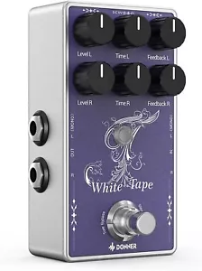 Donner White Tape Analog Delay Guitar Effects Pedal With Echo Effect 2 Channels - Picture 1 of 8