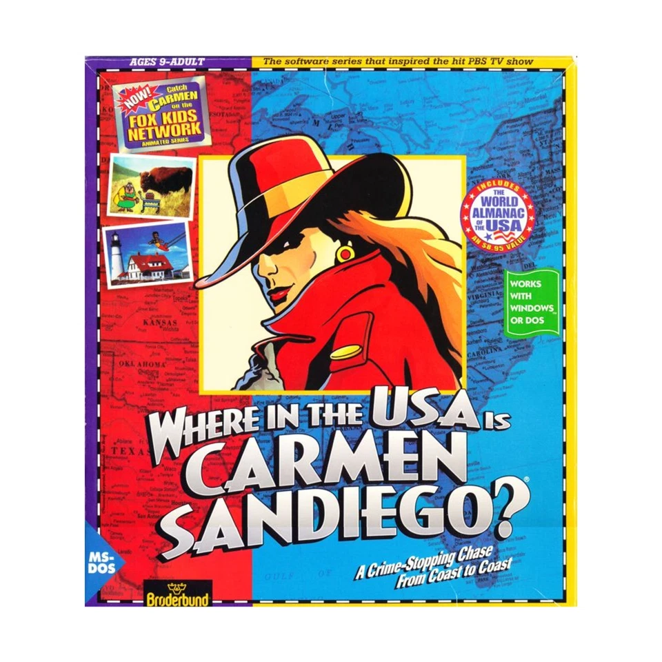 Broderbund Computer Gam  Where in the U.S.A. is Carmen Sandiego? (1994 Fair/NM - Image 1 of 1