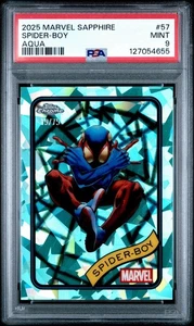 2025 Topps Chrome Marvel Sapphire Spider-Boy Aqua /75 PSA 9 - Picture 1 of 1
