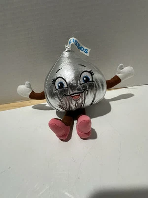 Sapatos Hershey Kiss 2018 prata beijos menina pelúcia 11” chocolate Hershey Park rosa - Imagem 1 de 4