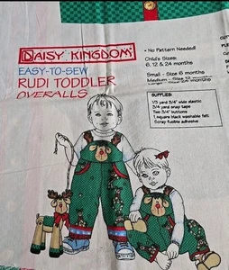 Daisy Kingdom Easy Rudi Reindeer Toddler Overalls Cotton Fabric Panel (1998) - Picture 1 of 4