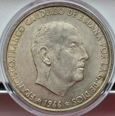 Spain 1966 100 Pesetas Silver Coin - Image 1 of 2
