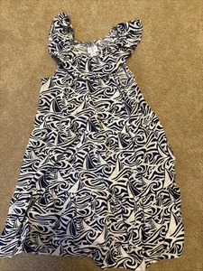 Vestido con volantes Vineyard Vines para niñas Target talla L 10-12 azul marino velero - Imagen 1 de 2