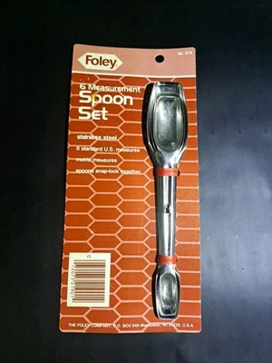 Vintage Foley Measuring Spoon Set Locking Nesting Double Ended New Old Stock  - Image 1 of 2