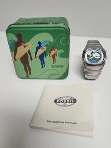 Vintage Fossil Big Tic Surfin Quartz Watch JR -8687 Works, New Batteries - Picture 1 of 10