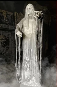 5.6 FT ANIMATED MOANING RISING GHOST WOMAN HALLOWEEN ANIMATRONIC PROP - Picture 1 of 5