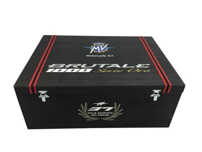 CAJA ACCESORIOS MV AGUSTA BRUTALE SERIE 1000 ORO Madera Original Foto 1 de 4