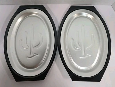 Nordic Ware Fajita Plate Hot Plate Cactus Pattern Set Of 2 Aluminum And Black - Image 1 of 4
