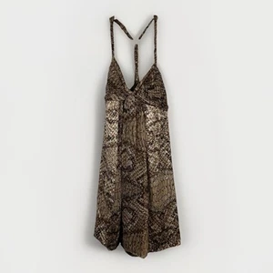 Vintage Single Dress Large 100% Silk Snakeskin Going Out Babydoll Flowy Y2K - Picture 1 of 7