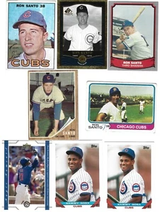 Five Ron Santo & Three Sammy  Sosa Chicago Cubs Baseball Cards Topps 70~170~270 - Picture 1 of 2