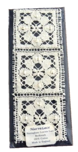 MARVA LACE Bookmark NOTTINGHAM LEAVERS LACE 100% Cotton Made in England Vintage - Imagen 1 de 6