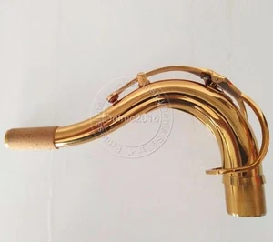 1 pcs Tenor saxophone neck gold lacquer brass material New - Picture 1 of 3
