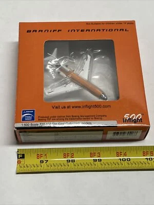 1:500 Inflight 500 Braniff International Airlines Boeing 727 100 Scale Toy Jet - Image 1 of 4