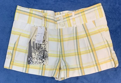 PAG Women’s Plaid Shorts Size 11 Yellow White Green Cuffed Pockets MSRP $45.99 - Image 1 of 4