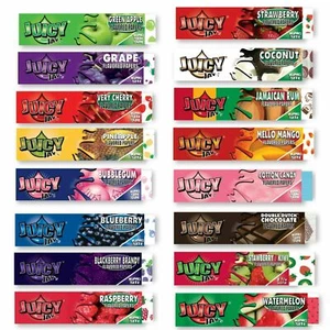 JUICY JAYS KINGSIZE FLAVOURED ROLLING PAPERS - Many Flavours! Full Box & Singles - Picture 1 of 18