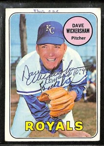 1969 Topps #647 Dave Wickersham Kansas City Royals Signed/Auto Card 192610 - Bild 1 von 1