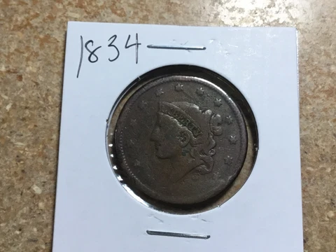 1834 Coronet/Matron Head Large Cent-041723-0076 Cover