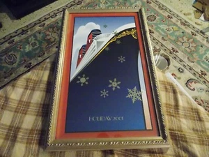 2001 Holiday Disney Abendessen Kreuzfahrt Menü DOPPELGLAS GERAHMT 9" x 15" seltener Fund! - Bild 1 von 3