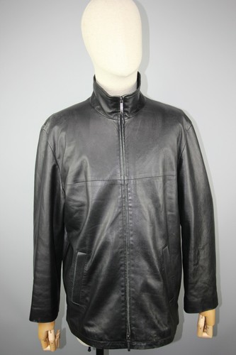 Giacca fodera BURBERRY London da uomo in pelle nera nova a scacchi taglia S