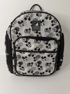 Mickey Mouse Head Backpack Baby Diaper Bag Black White Disney Great Shape - Picture 1 of 2