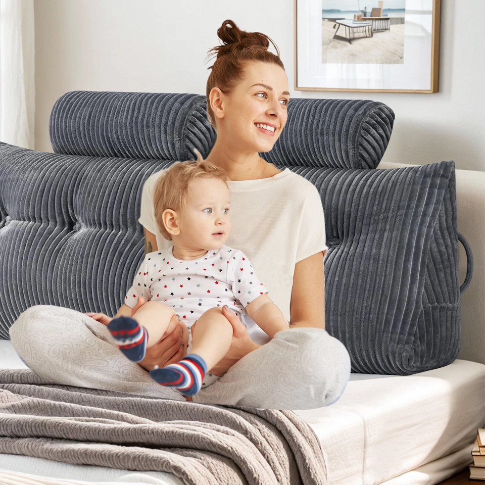 MARKENLOS Dreieckiges keilförmiges Rückenkissen Bett Sofa, Palettenkissen, Lounge Kissen