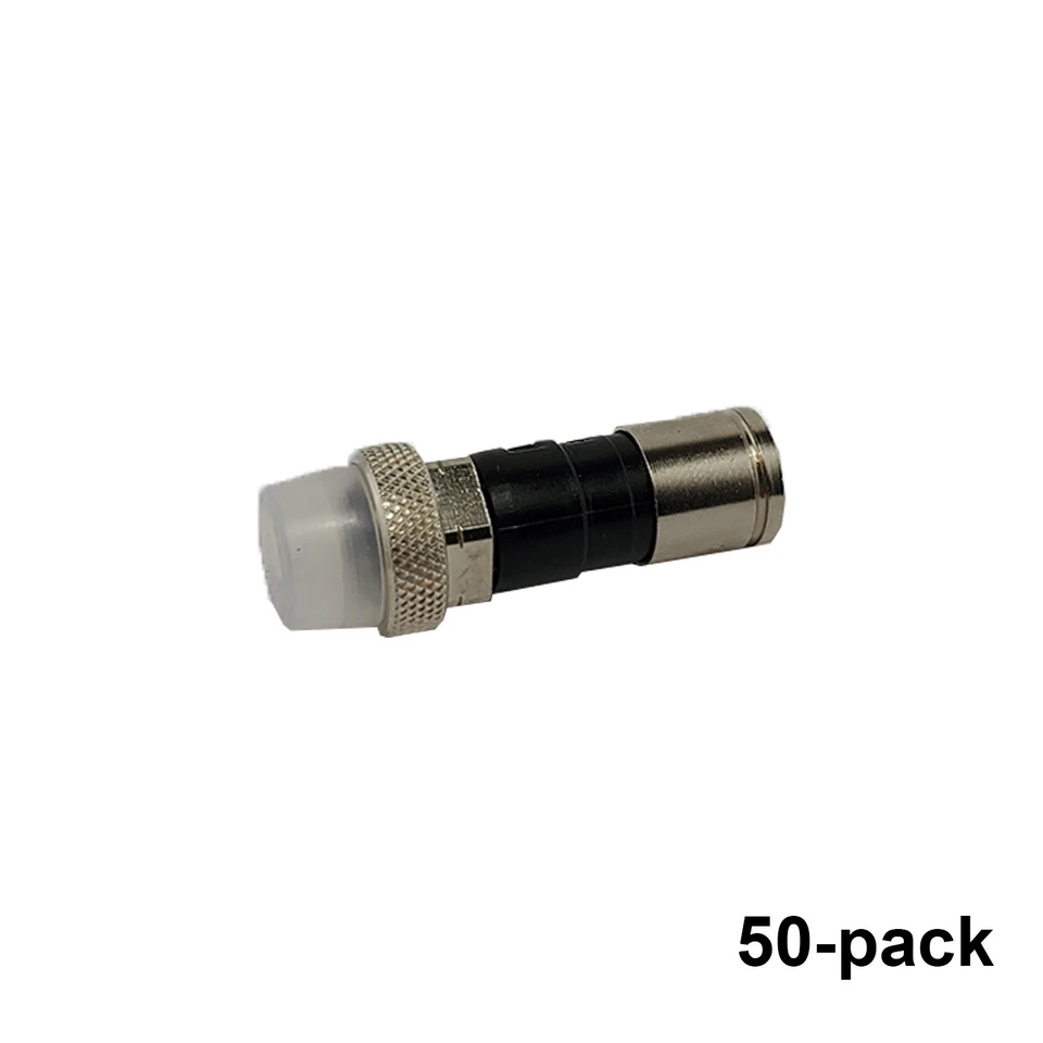 50 Pack PPC EX6XLWSPLUS Weatherproof RG6 Compression Connector - Extended Body - Image 1 of 4
