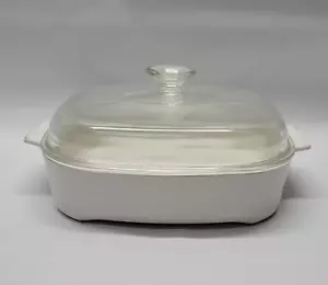 Plato para microondas Corning MW-A-10 blanco Pyrex B-14 tapa 10 x 10 x 2 - Imagen 1 de 14