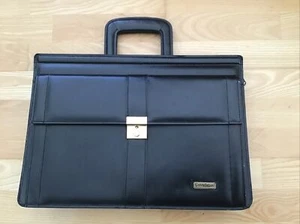 Office/Portfolio Black Bag Faux Leather Constellation Brand Handle & Strap - Picture 1 of 13