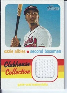 Ozzie Albies 2020 Topps Heritage Clubhouse Collection Jersey Relic - Bild 1 von 1