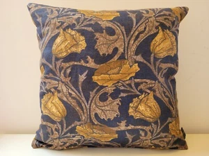 Liberty Faxstead Linen Grey & Gold Velvet Rare Vintage Retro Cushion Cover 60's - Picture 1 of 20