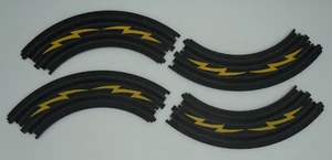 AURORA TOMY AFX 9" 1/4 CURVE TRACKS W/LIGHTNING ~ 4 PC MINT-NEW ~RACEMASTERS, AW - Picture 1 of 4