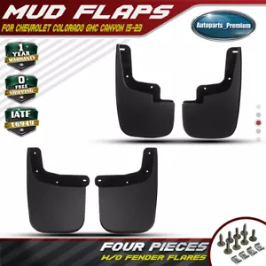 4x Splash Guards Mud Flaps for Chevy Colorado Canyon 2015-2022 w/o Fender Flares - Picture 1 of 10