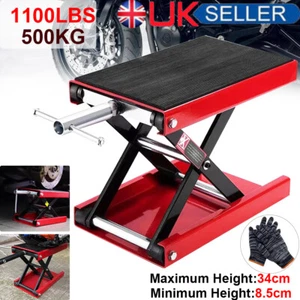 500KG Motorbike Motorcycle Table Bench Workshop Scissor Lift Jack Stand Paddock - Picture 1 of 15