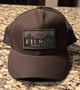 Filson Logger Hat Cap Horizon Patch Otter Green Mesh Back Adjustable Strap - Picture 1 of 11