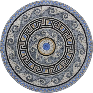 Mosaic Marble Decorated Pattern And Waves Art Medallion Home Pool Design Floor - Bild 1 von 1
