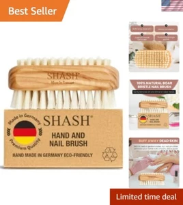 German Made Wooden Nail Brush with Natural Boar Bristles, Exfoliates Skin, Cl... - Picture 1 of 9