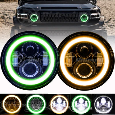 Faros LED Halo Angel Eyes 7" para Toyota FJ Cruiser 2007-2014 Land Cruiser Foto 1 de 4