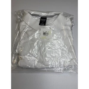 Hanes X-Temp Polo Shirt Moisture Wicking Short Sleeve White Large - Picture 1 of 2