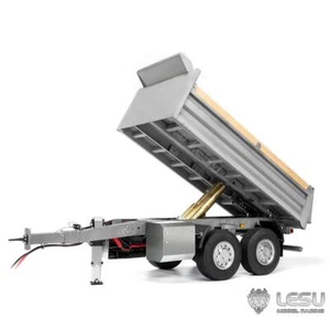 LESU Metal 2-Axle 1:14 RC Hydraulic Self-dumping Full Trailer Dump Truck Model - Picture 1 of 12