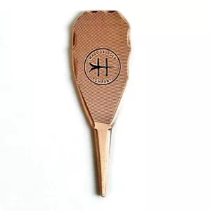 "Kompaktes einzinkeniges Divot-Tool - massives Metall, gefräste Fläche, Kupfer und Marine" - Bild 1 von 4
