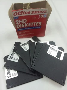 Office Depot 6 Pack 2HD IBM Formatted 3.5" Floppy Disks  1.44 MB Opened box.  - Picture 1 of 5