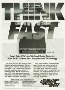Vintage Print Ad 1991 Radio Shack Road Patrol XK-Ka Tri-Band Radar Detector Fast - Picture 1 of 2