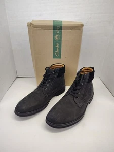 Clarks Riston Edge Herren Größe 12 Schwarz Nubuk Wasserdicht Stiefeletten 26119625 - Bild 1 von 9