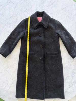 $785 A+++ Chaqueta Abrigo Kate Spade Oropel Tweed Negro Brillante Guisante Botón Cristal 0 Foto 1 de 4