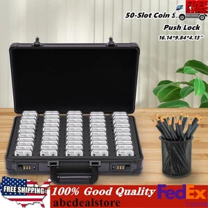 Münzaufbewahrungshalter Box Fächer 50 Fächer Münzplatten Münzkoffer für Sammler - Bild 1 von 18