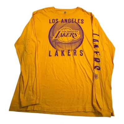Los Angeles Lakers NBA Yellow Purple Long Sleeve T Shirt Mens XL Basketball - Image 1 of 4