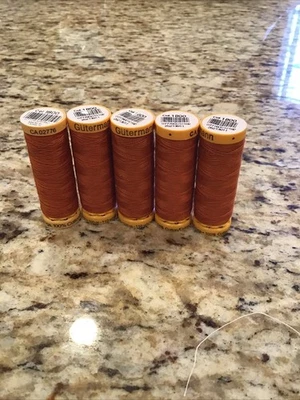 Lot Of 5 Spools Gutermann 1800 Copper 100% Cotton 110yds Spools New Q-6 - Image 1 of 4